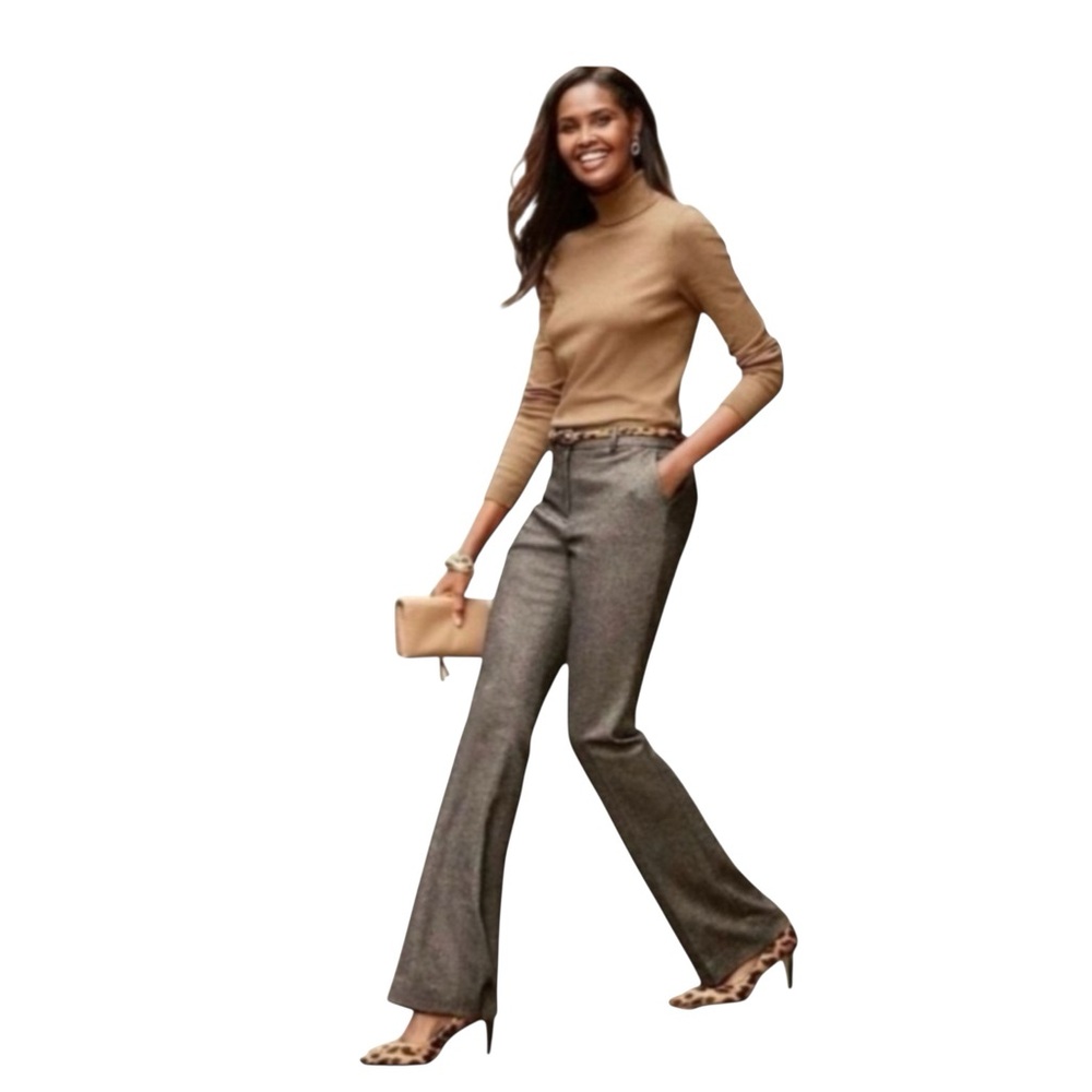TALBOTS Vintage Wool/Silk Blend Trousers in Brown Tweed Size 10 — GORGEOUS!!! - Picture 2 of 11